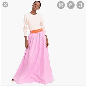 J Crew Taffeta Belted Ball Skirt Pink